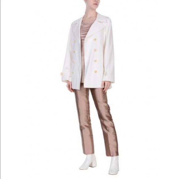 Moschino Ivory double breasted pea coat jacket - Picture 3 of 6